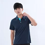 【遊遍天下】MIT男款環保紗涼感吸濕排汗抗UV防曬機能POLO衫(GS1022) L 丈青