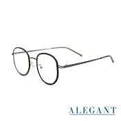 【ALEGANT】義式質感歐碧綠溫莎圈縷空造型圓框UV400濾藍光眼鏡