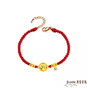 j’code真愛密碼金飾 真愛-鑽古錢硬金編織手鍊