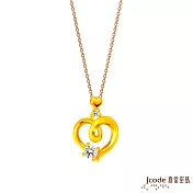 J’code真愛密碼金飾 真愛-歡心黃金墜子 送黑皮繩項鍊