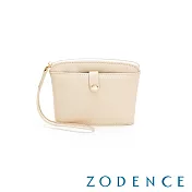 ZODENCE MAG進口真皮雙面拉鍊手拎包 米白