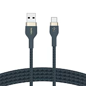 【Belkin】貝爾金 BOOST Charge Pro Flex USB-A to Type-C 傳輸線(1M) 藍