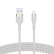 【Belkin】貝爾金 BOOST Charge Pro Flex USB-A to Lightning 傳輸線(1M) 白