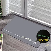 義大利la belle《夜光-great living》抗菌可水洗軟式珪藻土強效吸水地墊 60*39cm-深灰色