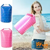 【iSFun】戲水必備＊戶外防水溯溪漂流袋10L  圓點粉