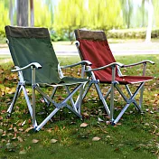【AOTTO】大款免安裝鋁合金戶外露營休閒折疊椅- 綠色