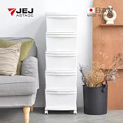 【日本JEJ】EMING CEVO日本製五層移動式抽屜櫃-DIY- 白