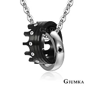 GIUMKA情侶項鍊王的庇護白鋼短項鏈 男女情人對鍊 單個價格 MN08106 情人節推薦皇冠鋼飾 50cm 大墜男鍊