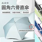 Besthot 雨傘鋒 六骨反光安全推拉式圓角直傘 防曬防紫外線傘 防戳傘 反光傘 -黑色