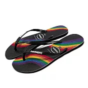 Havaianas 涼拖鞋 Slim Pride 女鞋 黑 彩虹 巴西拖 夾腳拖 哈瓦仕 41469070090W