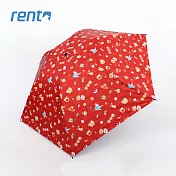 【rento】日式超輕黑膠蝴蝶傘 日本印象(紅)