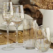 《CreativeTops》水晶玻璃白酒杯(金紋飾414ml) | 調酒杯 雞尾酒杯 紅酒杯