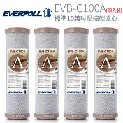 【EVERPOLL】標準10英吋 壓縮碳濾心(4入) EVB-C100A