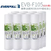 【EVERPOLL】標準10英吋 5微米PP纖維濾心(12入) EVB-F105