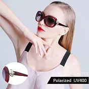 【SUNS】淑女偏光墨鏡 法式鑲鑽名媛款 蜜棕紅 大框顯小臉 寶麗來太陽眼鏡 防眩光 抗UV400