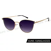 【SUNS】歐美時尚墨鏡 派對復古鑲鑽貓眼太陽眼鏡 檢驗合格 抗UV400 漸層灰