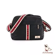 B.S.D.S冰山袋鼠 - 非常莓好 - 織帶拼接多層收納貝殼包【8024-KR】 紅磚黑