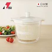 【日本RISU】日本製Tritan二合一蔬果洗淨脫水/攪拌器 -白
