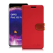 CITY For OPPO Find X5 Pro 浪漫都會支架皮套 紅色