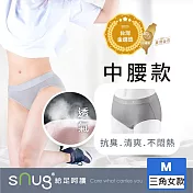 【小清新動能女內褲中腰款-灰色】女內褲 吸汗 快乾 輕薄透氣 寬版腰帶 天絲 運動用 台灣金選獎 台灣製/ M 灰色