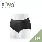 【sNug小清新動能女內褲中腰款單件-黑色】台灣金選獎/明星推薦/天絲親膚/弱酸性健康纖維/舒適透氣/細緻觸感/ L 黑色 L 黑色