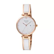 Roven Dino羅梵迪諾 蝶戀花語優雅腕錶-玫瑰金x白