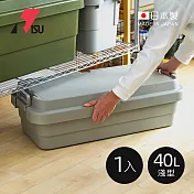 【日本RISU】TRUNK CARGO二代 日製戶外掀蓋式耐壓收納箱(淺型)-40L-3色可選(TC-70S LOW) -岩灰