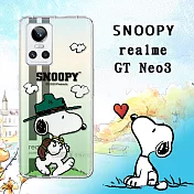史努比/SNOOPY 正版授權 realme GT Neo3 漸層彩繪空壓手機殼 (郊遊)