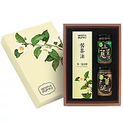 連淨 苦茶油+苦茶油拌醬禮盒 3入組（苦茶油500ml+三星蔥瓣醬+薑泥拌醬）