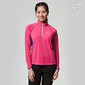 ADISI 女UPF50+防曬抑菌半門襟長袖排汗衣AL2211031 (S-2XL) / 吸濕排汗 彈性 抗紫外線 大和抗菌 防臭加工 M 蝴蝶蘭紫