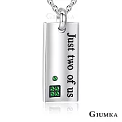 GIUMKA情侶項鍊鋼短項鏈 兩人世界男女情人對鍊 黑色/玫金/銀色 單個價格 MN06046 情人節鋼飾推薦 50cm 銀色大墜男鍊