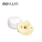 MOYUUM 韓國 全矽膠微笑奶嘴收納盒組 - 馬卡龍黃(0-6M)
