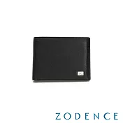 【ZODENCE 佐登司】SLEEK進口牛皮零錢袋7卡短夾 黑
