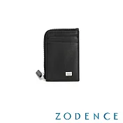 【ZODENCE 佐登司】SLEEK進口牛皮卡片零錢包 黑