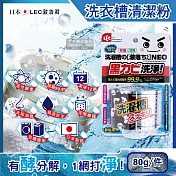 日本LEC激落君-NEO強力酵素除黴消臭洗衣機筒槽清潔粉80g(單槽,雙槽,滾筒,直立洗衣機皆適用)