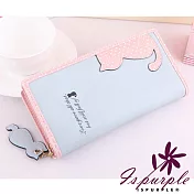 【iSPurple】貓咪倩影*可放手機皮革長夾