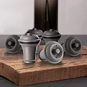 《Vacu Vin》抽真空酒瓶塞 | 紅酒塞 真空瓶塞 保鮮瓶塞 葡萄酒塞 - 黑6入