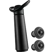 《Vacu Vin》抽真空器+瓶塞2入 | 紅酒塞 真空瓶塞 保鮮瓶塞 葡萄酒塞 - 黑