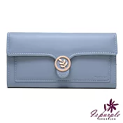 【iSPurple】信封封蠟＊金葉典雅手拿長夾  藍