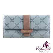 【iSPurple】空氣花瓣＊日式霧面抽帶長夾  藍