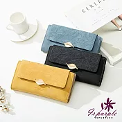 【iSPurple】孤寂楓葉＊磨砂霧面金扣長夾 黑