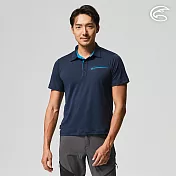 ADISI 男UPF50+防曬抑菌本布領POLO衫AL2211043 (M-2XL) / 吸濕排汗 彈性 抗紫外線 大和抗菌 防臭加工 排汗衣 L 黛藍