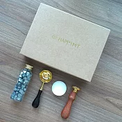 HAPPYMT火漆封蠟入門超值組-字母款 (請備註字母樣式)-銀色蠟粒