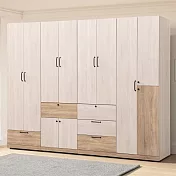 《Homelike》絲瑞8尺組合衣櫃(二色) 衣櫥 吊衣櫃 收納櫃 置物櫃 櫥櫃- 梧桐拼色