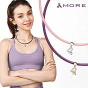 &MORE愛迪莫 鈦鍺健康項鍊 Mega Power Shining- S 粉紅