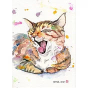 【玲廊滿藝】宮原千佳子（Chika）-打哈欠貓19x13cm