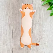 【巴芙洛】羽絨棉可愛貓咪長條抱枕/靠枕/90公分/2入(2入優惠中) 棕色2入