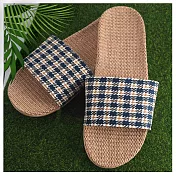 千鳥格亞麻拖鞋-男用-3雙入 28 藍色