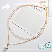 【伊飾童話】迷戀珍珠＊優雅雙層短頸項鍊 金
