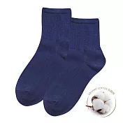 【ONEDER旺達】ONEDER 訂製款 有機棉長襪 中長襪 女襪22-26CM AN-A401 丈青-2